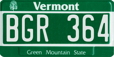VT license plate BGR364