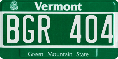 VT license plate BGR404