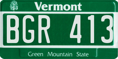 VT license plate BGR413