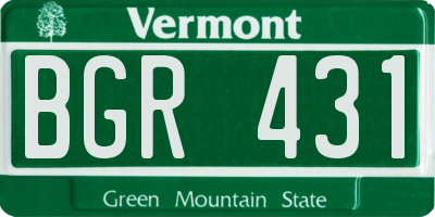VT license plate BGR431