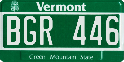VT license plate BGR446