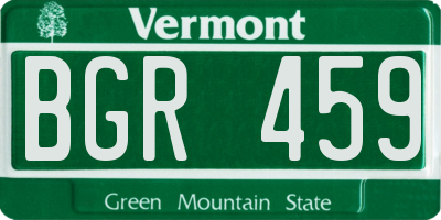 VT license plate BGR459