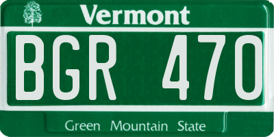 VT license plate BGR470