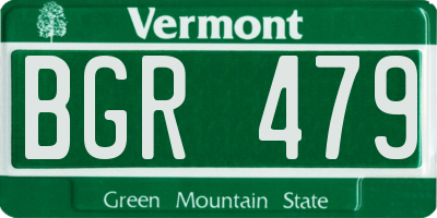 VT license plate BGR479