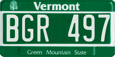 VT license plate BGR497
