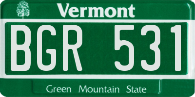 VT license plate BGR531