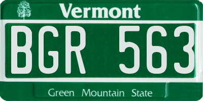 VT license plate BGR563