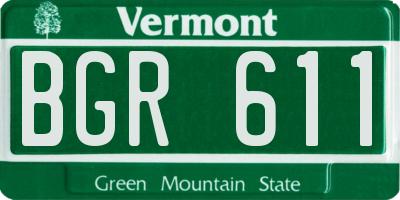 VT license plate BGR611