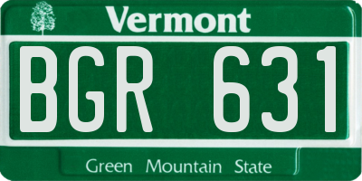 VT license plate BGR631
