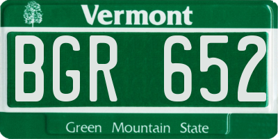 VT license plate BGR652