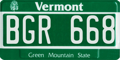 VT license plate BGR668
