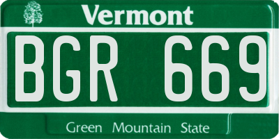 VT license plate BGR669