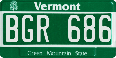 VT license plate BGR686