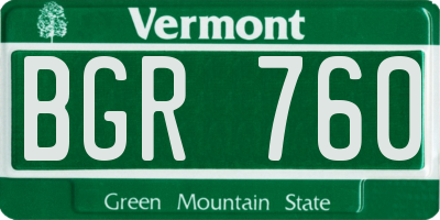 VT license plate BGR760