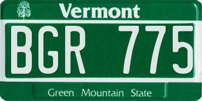 VT license plate BGR775
