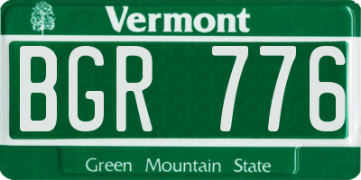 VT license plate BGR776