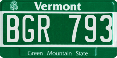 VT license plate BGR793