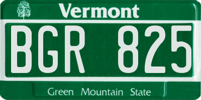 VT license plate BGR825