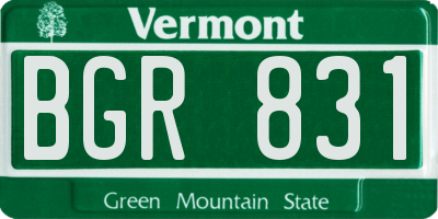 VT license plate BGR831