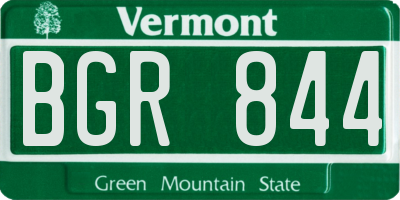 VT license plate BGR844