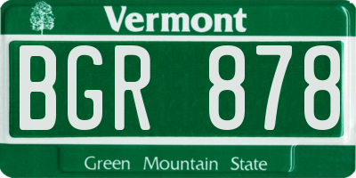 VT license plate BGR878