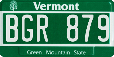 VT license plate BGR879