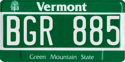 VT license plate BGR885