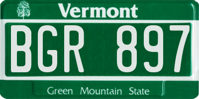 VT license plate BGR897