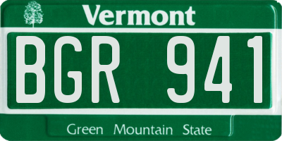 VT license plate BGR941