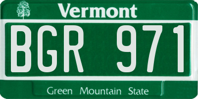 VT license plate BGR971