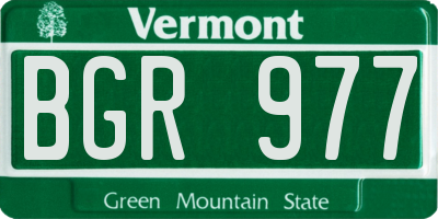 VT license plate BGR977