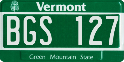VT license plate BGS127