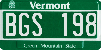 VT license plate BGS198