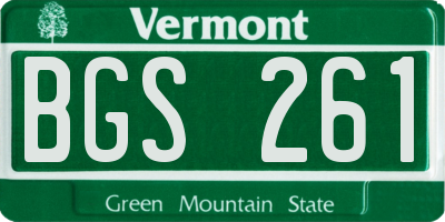 VT license plate BGS261