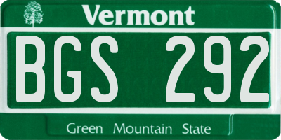 VT license plate BGS292