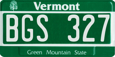 VT license plate BGS327