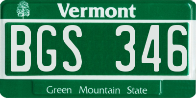 VT license plate BGS346