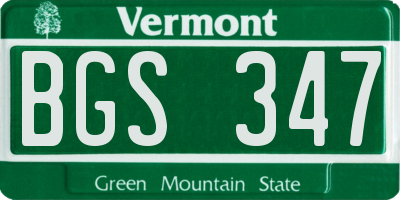 VT license plate BGS347