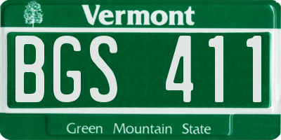 VT license plate BGS411