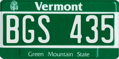 VT license plate BGS435