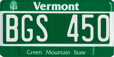 VT license plate BGS450