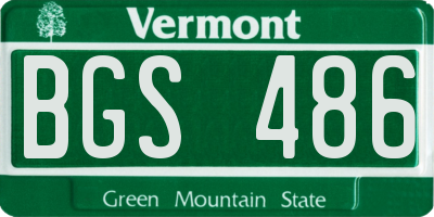 VT license plate BGS486