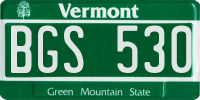 VT license plate BGS530