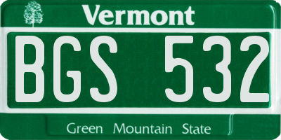 VT license plate BGS532