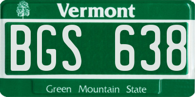 VT license plate BGS638
