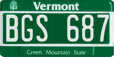 VT license plate BGS687