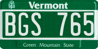 VT license plate BGS765