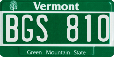 VT license plate BGS810