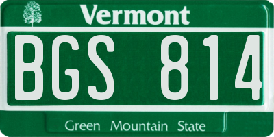 VT license plate BGS814