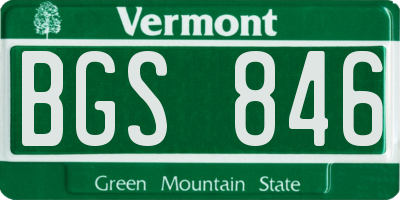 VT license plate BGS846